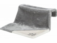 Trixie Radiátorový pelíšek pro kočky, šedá/světle šedá, dlouhosrstý plyš, 45 × 26 × 31 cm