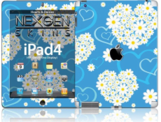 Skins Nexgen Skins Nexgen - Sada vzhledů pouzdra s 3D efektem Ipad 2/3/4 (srdce a sedmikrásky 3d)