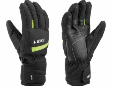 Lyžařské rukavice Leki Max Junior black-lime vel. 7.0