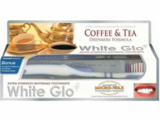 White Glo WHITE GLO_SET Coffee Tea Drinkers Formula bělící pasta na odstraňování skvrn od kávy a čaje 100ml + kartáč