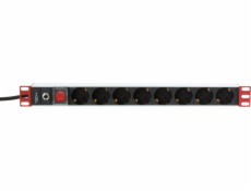 Techly TECHLYPRO Rack 19palcový Power Strip 8 zásuvek Schuko Plug