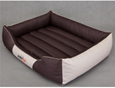 HOBBYDOG Comfort Bed - Hnědá s XL krémovou