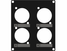 Caymon CAYMON CASY203/B CASY 2 prostorová krycí deska - 4x otvory velikosti D Černá verze