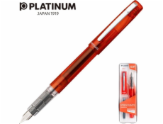 Plnicí pero Platinum Platinum Prefounte Vermilion Orange, F, v plastovém obalu, na blistru, oranžové