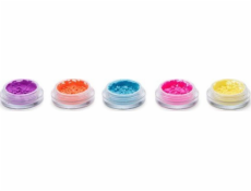 MAKEUP REVOLUTION_SET Creator Artist Loose Pigment Pots sada sypkých pudrů Purple, Coral, Blue, Pink, Yellow 5x0,8g