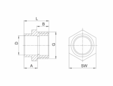 Ferro vsuvka adaptéru 1 x 28 mm mosaz (4243-2803)