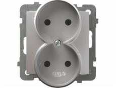 Ospel Double Modular Socket Silver JAKO OSPEL