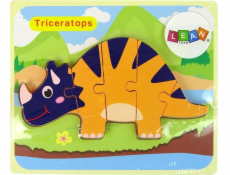 Dřevěné puzzle Dinosauři Triceratops Ankylosaurus Orange