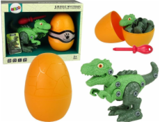 Leantoys Import Tyrannosaurus Rex Dinosaur Set s vajíčkem DIY šroubovák zelený