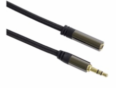 PREMIUMCORD kabel, stíněný, Jack 3.5mm - Jack 3.5mm M/F 1,5m