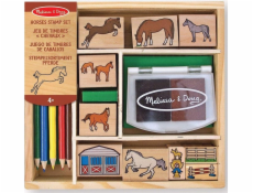 Melissa & Doug MELISSA Dřevěná razítka Koně 12410