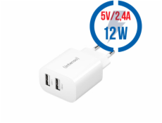 Intenso Power Adapter W24AA 2x USB-A 24W              white