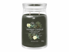 Svíčka ve skleněné dóze Yankee Candle, Stříbrná šalvěj a borovice, 567 g