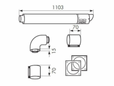 Výstup vodorovného výfukového plynu DN80/125 - 303209