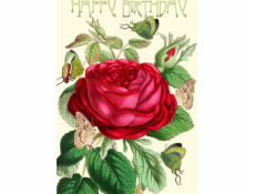 Třpytivá karta Madame Treacle B6 s obálkou Birthday Rose