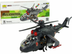 Leantoys Import Helicopter Obrovská křídla Světla Černá Zvuk Otáčí se