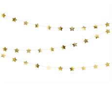 Party Deco Garland banner Zlaté hvězdy - 360 cm - 1 ks univerzální