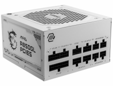 MSI zdroj MAG A850GL PCIE5 WHITE/ 850W/ ATX3.0/ akt. PFC/ 7 let celk. záruka/ 120mm fan/ modulární kabeláž/ 80PLUS Gold