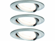 Paulmann Set Nova vestavné svítidlo pohyblivé LED 3x6,5W 2700K 230V GU10 51mm kartáčovaná železo/hliník