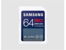 Samsung paměťová karta 64GB PRO ULTIMATE SDXC CL10 U3 V30 (č/z: až 200/130MB/s)