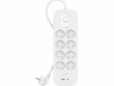 Belkin Power Strip SurgePlus 8xFR 1xUSB-A 1xUSB-C 900J 2M Power Strip