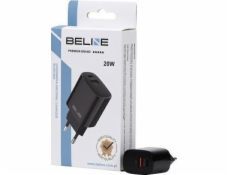 Nabíječka Beline 20W USB-C + USB-A nástěnná nabíječka, černá