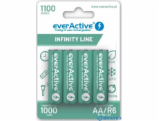 EverActive Nabíjecí baterie R6/AA 1100 mAH, blistr 4 ks. INFINITY LINE, technologie připravená k použití