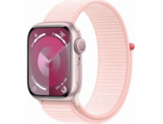 Chytré hodinky GPS Apple Watch Series 9, 41mm růžové hliníkové pouzdro se světle růžovým sportovním páskem