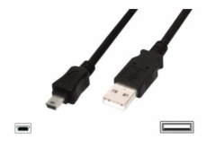 USB 2.0 HighSpeed &quot;Canon&quot; prepojovací kábel Typ USB A / miniUSB B (5pin) M / M čierny 1m