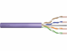 Kábel teleinformatyczny inštalacyjny kat.6, U/UTP, DCA, drut, AWG 23/1, LSOH, 100m, fioletowy
