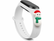 Vánoční silikonový náramek Hurtel Strap pro Xiaomi Mi Band 4 / Mi Band 3 Vánoční silikonový náramek White (Snowman 1)