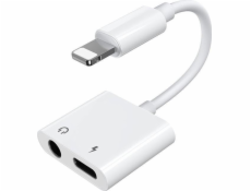 Adaptér USB Joyroom Lightning - Jack 3,5 mm + Lightning White (6956116718978)