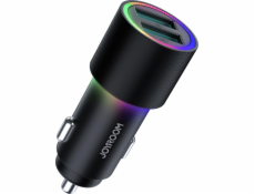 Nabíječka Joyroom Joyroom 2 x USB Car Charger s 24W černým podsvícením (JR-CL10)