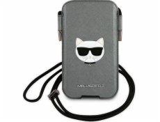 Karl Lagerfeld Choupette Head Saffiano PU Pouch L Grey Nové