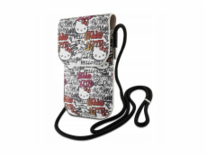 Hello Kitty Leather Tags Graffiti Phone Bag Beige Nové