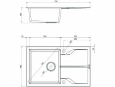 Deante Andante Splachovací dřez - 78 x 49 cm (ZQNS11F)