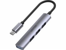 USB HUB Unitek UNITEK HUB USB-C 1XUSB-A 5 GBPS, 3XUSB-A 2.0 ALU