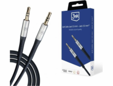 3mk audio kabel 3,5 mm jack - 3,5 mm jack, délka 1 m, černá