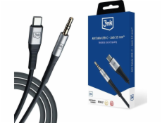 3mk audio kabel AUX Cable USB-C - Jack 3,5mm, 1m, černá