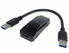 PremiumCord převodník HDMI na VGA se zvukem 3,5mm stereo jack, černá