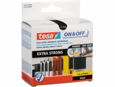 Tesa Hook&Loop Tape 1m x 50mm on&off extra strong black 55229