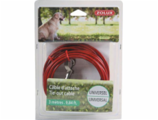 Vodítko Zolux TIE-OUT Cable, červené, 3m