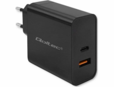 Super rychlá PD nabíječka | 1xUSB-C | 1xUSB | 65W | 5-20V | 1,5-3,25A | Černá