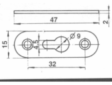 Závěsné oko F4-128, 15 x 47 x 2 mm, 50 ks.