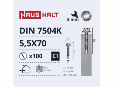 Samořezné šrouby Haushalt, DIN 7504K, 5,5 x 70 mm, 100 ks.