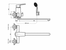 Koupelnová baterie Domoletti Colorado DCO153,5/1CMAT, černá