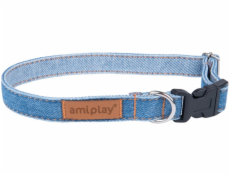 Nastavitelný límec Amiplay Denim, modrý, 250-400x15 mm