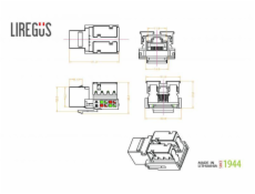 Počítačová zásuvka LIREGUS EPSILON, barva kovu