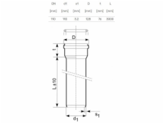 Venkovní kanalizační potrubí Magnaplast, O 110 mm, SN4, 3m