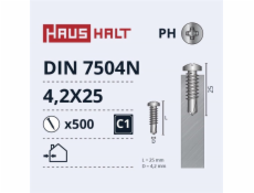 Samořezné šrouby, DIN7504N, 4,2×25 mm, 500 ks.